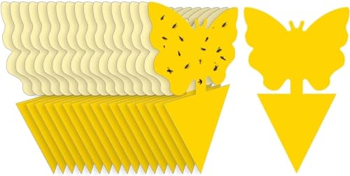 20 PCS Fruit Fly Traps, Double-sided Fungus Gnat Sticky Catcher For Multiple Insects, Plant Fly Control Indoor