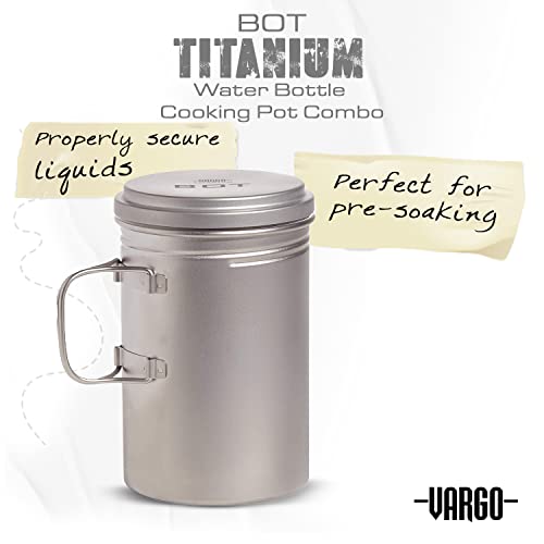 Vargo Titanium BOT Series | BOT-HD Bottle Pot – 1 Liter (34 oz.) Ultralight Water Bottle Cooking Pot Weighs 153 grams (5.4 oz.) | Backpacking Camping - Image 5