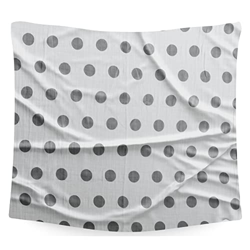 Image of BEMBIKA Bamboo Muslin Swaddle Wrap Baby 120X110 Cm Stroller Blanket Receiving Blanket for Newborn (Gray Circle)