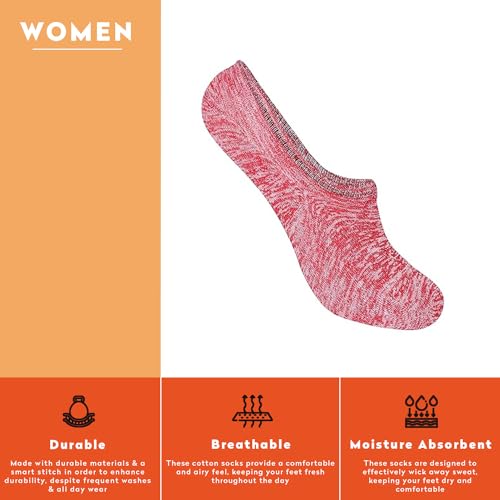 Image of Supersox Women's Combed Cotton Metallic Design No Show Length Socks (Multicolour ) - Pack of 5