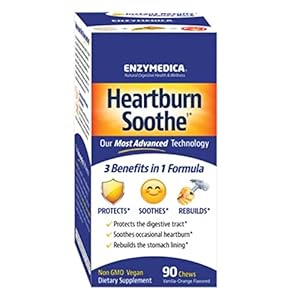 Enzymedica, Heartburn Soothe, Fast-Acting Digestive Aid, Vanilla Orange, 90 Chews (45 Servings)