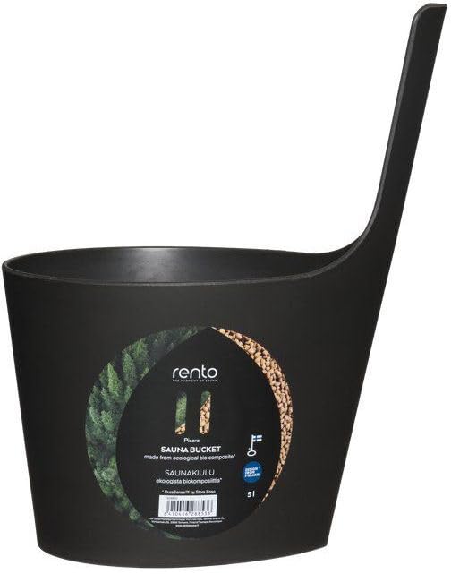Northern Lights Group Rento Pisara Sauna Pail Bio-Composite - Peat/Black - Finnish Sauna Accessories