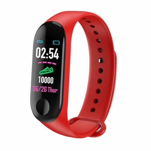 Fitness Tracker, Bluetooth Smart Watch Pedometer Step Counter, Activity Tracker Sleep Monitor Health Tracker for Women Men Kids-Red