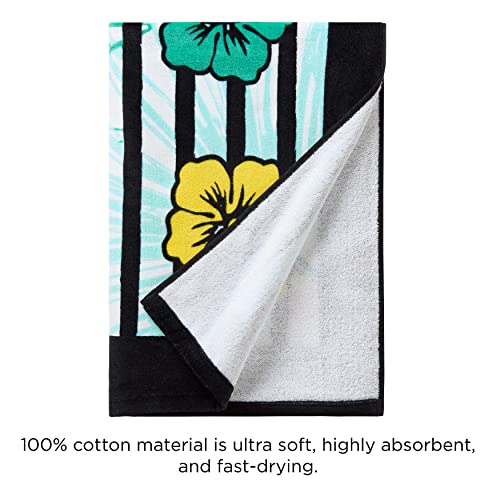 Juicy Couture 100% Cotton Extra Large Beach Towels Oversized Clearance, Pool Towels, Bath Towels - Lightweight & Quick Dry - 36" X 68" (1 Pack) - Pink Flamingo Stripe Pattern Adults Towel #TOP2