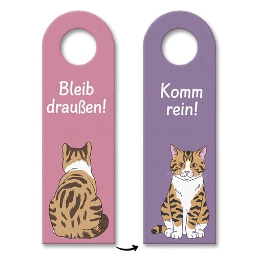 Bleib draußen Komm rein niedliche Katze Türhänger für Katzenliebhaber - lustiges Türschild