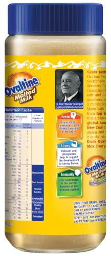 Image of OVALTINE Malted Health Drink Milk Powder, Health Drink for Kids & Adults, Malt Based Nutrition Drink with Vitamins & Minerals, Easy Mix Milk Powder for Daily Energy & Wellness, 400g (Pack of 1)