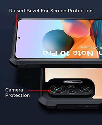 Image of Pikkme Back Cover for Mi Redmi Note 10 Pro /Note 10 Pro Max (TPU, Plastic | Black | Solid)