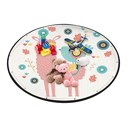 HXTSWGS Alfombra de Juego para niños Alfombra Redonda de Actividades para niños Infantiles Decoración para el Dormitorio Sala de Estar Sala de Juegos para niños Cover