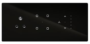 TEQOOZ 6 Modular WiFi Smart Switch Board (Black): 4 Switch + 1 Fan + 1 Socket | Smart Life App Control I Compatible with Alexa, Google, Siri | Glass Finish