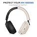 Aiivioll WH 1000XM5 3 Set Case Cover for Sony WH-1000XM5 Headphones,Embody EarPad/Ear Cover/Headband/Headband Cushion Protector,Sweat Proof Soft Silicone Headphones Accessories（Off-White）