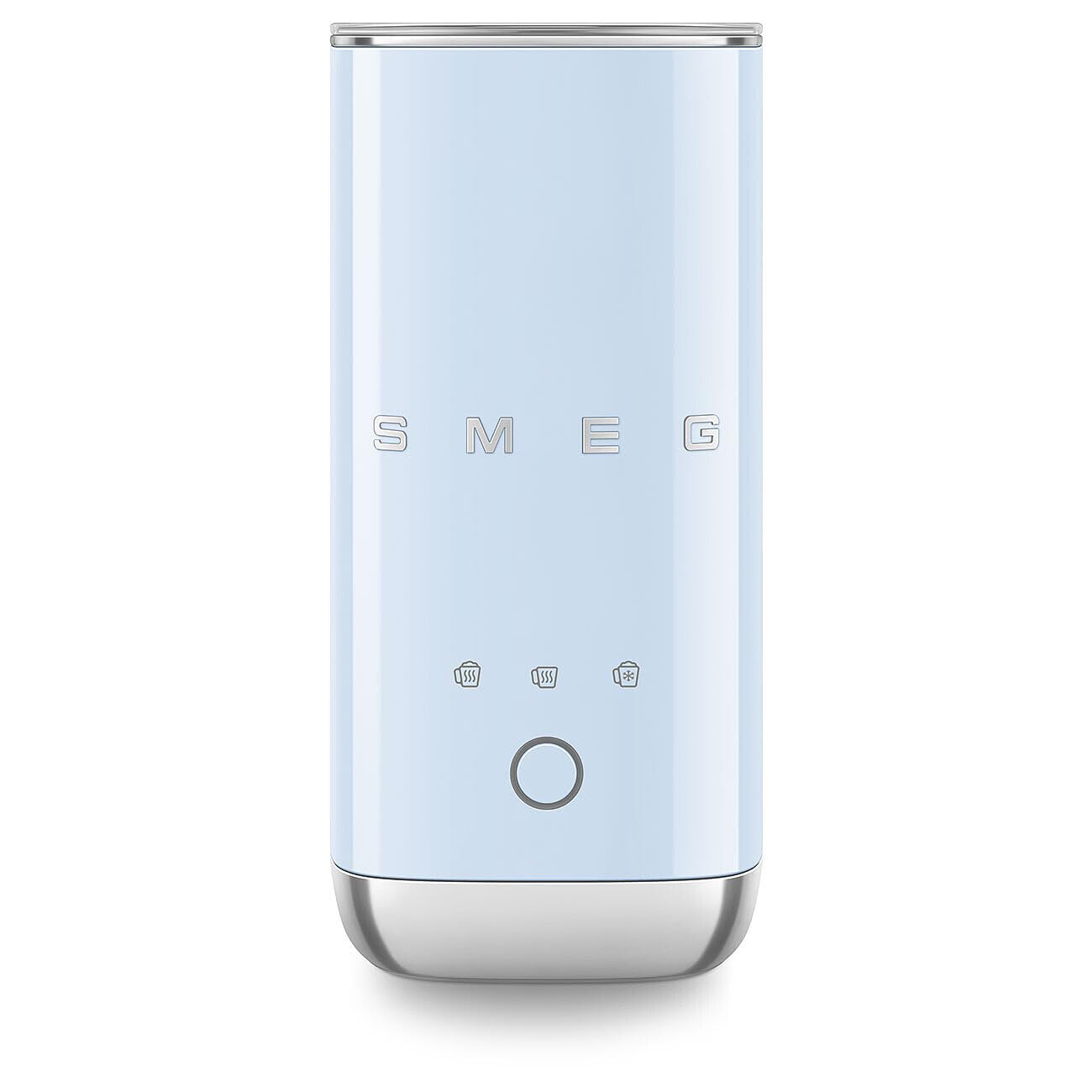 Smeg, Espumador de Leche Eléctrico MFF02PBEU, 3 Funciones Bebida, Batidor Desmontable, Revestimiento Cerámico Antiadhesivo, 500 W, Azul Azur