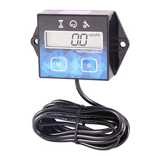 AIMILAR Digital Engine Tach Hour Meter Tachometer Gauge for Small Engine Boat Generator Lawn Mower Motorcycle Motocross ATV Snowmobile UTV (Replaceable Battery) - Thumbnail 5