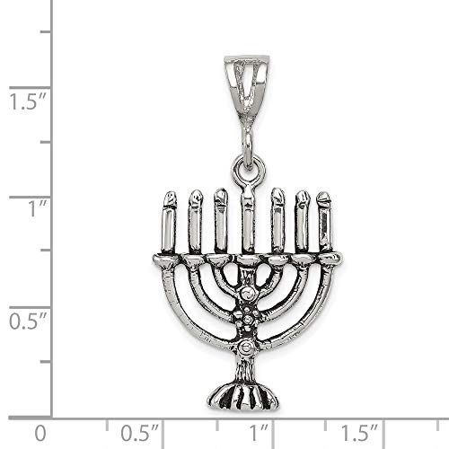 925 Sterling Silver Menorah Pendant Charm Necklace Religious Judaica Fine Jewelry For Women Gifts For Her