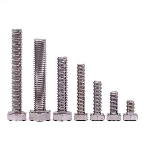 Image of 1 /4-20 x 3 /4 inch Hex Head Bolts Screws, 304 Stainless Steel 18-8, Fully Threaded, Hexagon Head Cap Bolts Screws, Coarse Thread UNC, 100 PCS
