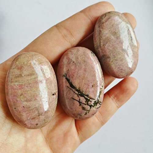 Manekieko Natural Rhodonite Mini Oval Palm Pocket Healing Crystal Massage Spa Energy Stone,Crystals and Healing Stones - Image 2