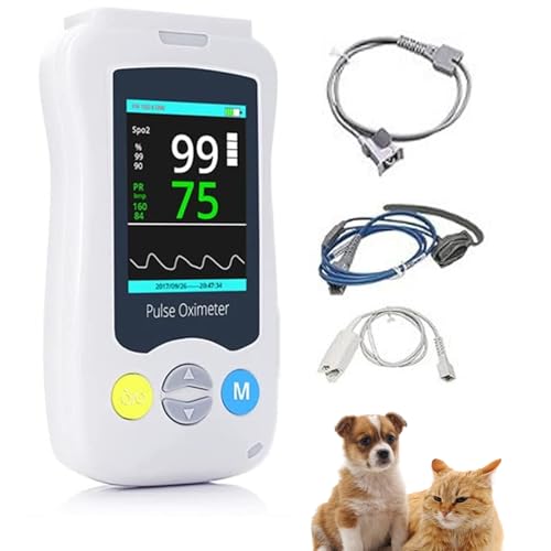 Oxímetro de pulso veterinario de mano con software de PC, cable USB y medidor recargable para hospitales de mascotas y uso doméstico