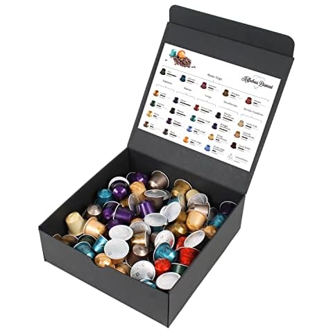 Nespresso Kapseln Starterset - 100 Original Kapseln in edler Vorratsbox Cover