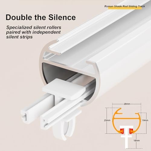 Upgraded 19.3FT Aluminum Curtain Rod with Pulleys, Easy Install Sliding Track System for Room Dividers, Perfect for Living Room & Hotel Use (White)