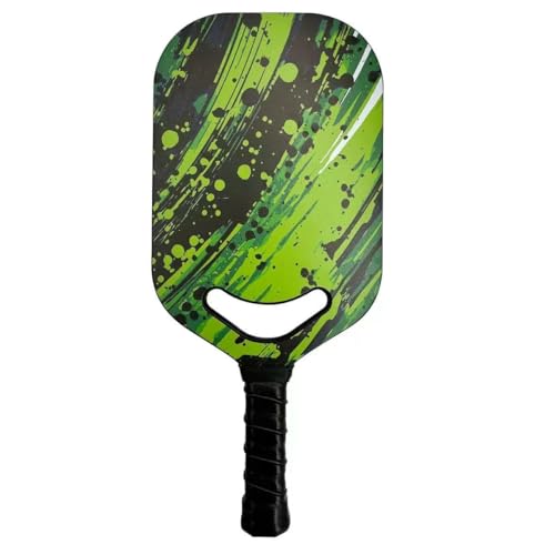 TADHG Pro Pickleball Paddle Edge-Free Thermoformed T700 Raw Carbon Fiber Face with High-Grit Spin Surface 16mm PP Honeycomb Core 8.19oz Racket for Competitive Play (Green Splash)