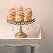Amalfi Decor Cake Stand, Mirror Top Round Metal Pedestal Holder with Crystals, Gold, 10 Inches