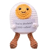 MuMyer Positive Ei-Geschenke mit langen Beinen, lustiges, handgefertigtes Häkelei, inspirierende Geschenke für Frauen und Männer, Geburtstagsgeschenke, emotionale motivierende Heimdekoration
