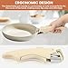 Removable Pot Handle, Cream White Detachable Pan Handles with 2 PCS Silicone Oven Mitts Heat Resistant, Universal Pan Replacement Handles for Pots and Pans