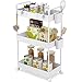 Ronlap Carrello Portaoggetti Sottile, Organizzatore di Stoccaggio Carrello a 3 Livelli, Carrello Portaoggetti su Ruote, Scaffale Cestino in Rete con Maniglie Ergonomiche, Bianco,22x40x66cm
