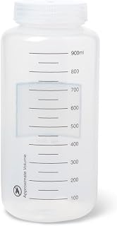 United Scientific® Unistore™ - Sample Containers with Lids - Polypropylene Wide Mouth Graduated Reagent Bottle - 32 Oz Bottles (1000ml) Multi-Purpose Plastic Bottles with Lids, 1 Each