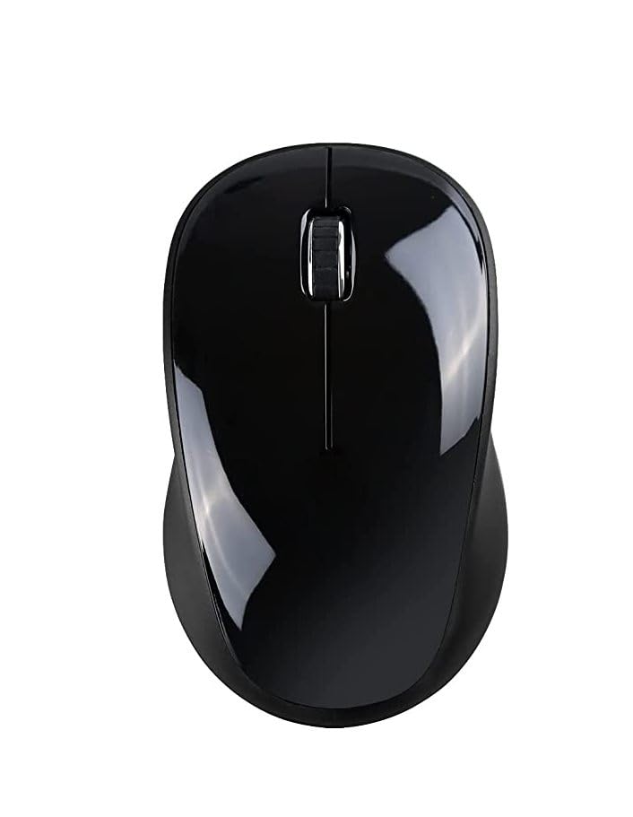 Image of Electro Wolf Cute Wireless Mouse 2.4GHz 1xAA Battery Intelligent Power Saving with dongle Backside Mouse (Cute - Black)