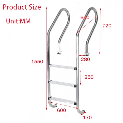 Barandal para escalera de piscina acero inoxidable miniatura 3
