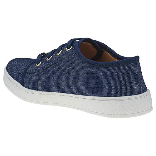 Tênis Feminino Casual Jeans Azul Claro Eleganteria Tamanho:36;Cor:Azul