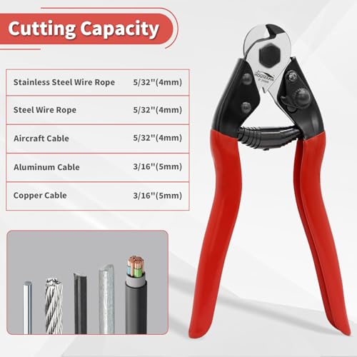 Image of 8 Inch Cable Cutters Heavy Duty, Seal Cutter for Truck Driver