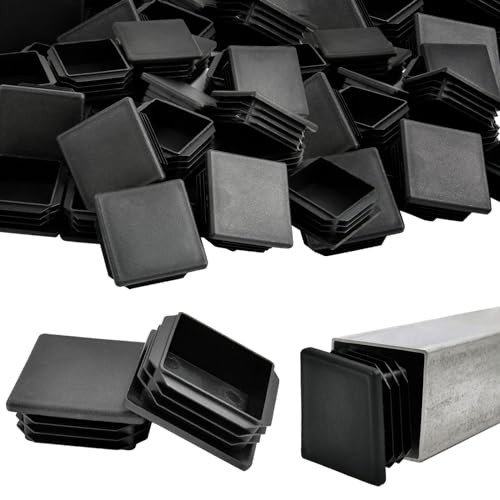 Image of 2 Inch Square Tubing End Caps, 50 Pcs Plastic Tubing Plug Insert Square Tube End Caps Fence Post Pipe Cover for Chair Glide Finishing Plugs