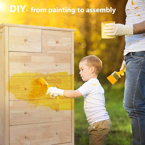 VINGLI Unfinished 6 Drawer Dresser, Natural Solid Wood Dresser Color DIY, Upgraged Rustic Farmhouse Tall Dresser with Spacious Storage Chests of Drawers with Full Extension Drawer Slides - Image 4