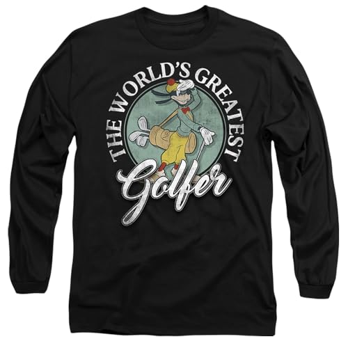 T-shirt Goofy Disney manches longues coton noir vêtement de golf mixte