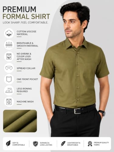 Image of Appel Touch Men's Cotton Blend Formal Shirt Half Sleeves