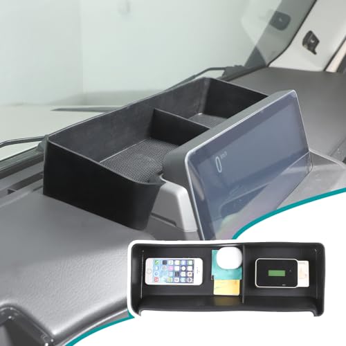 Hudiriy Car Center Console Dash Storage Box Compatible with Ineos Grenadier 2020-2026 Navigation Screen Rear Insert Storage Tray Organizer Interior Accessories (Black)