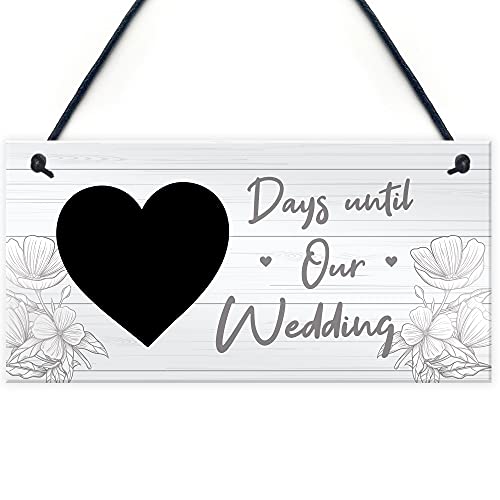 Red ocean wedding countdown chalkboard hanging decor sign novelty engagement gifts