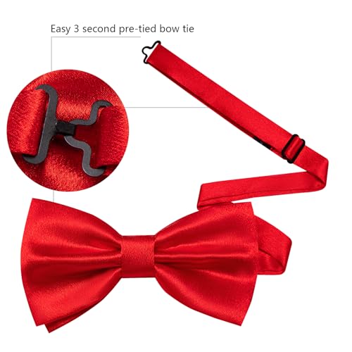 Image of YOHOWA Mens Bow Tie Set Paisley Coloful Pre-tied Bowties Adjustable with Handkerchief Cufflinks Wedding Prom Party