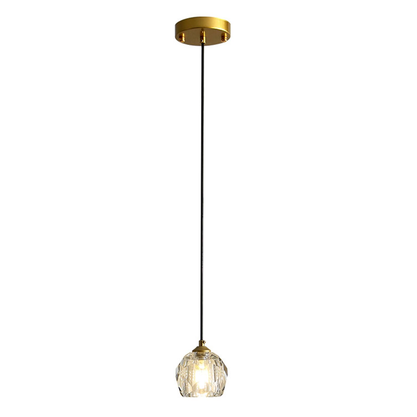 RSZCSMO 4.72in Light Luxury Bedside Pendant Light, Modern G9 Warm Light Spherical Water Pattern Glass Hanging Lamp - Suitable for Balcony, Kitchen Island, Study Room, Lighting Fixture