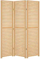 Painel Divisória MDF Dobrável Estilo Biombo – Beleza e Funcionalidade Painel Decorativo 3 Folhas - Para Sala, Quarto, Home Office e Varanda, Fácil de Montar(Cru)