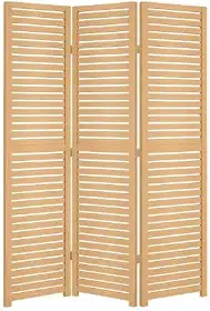 Painel Divisória MDF Dobrável Estilo Biombo – Beleza e Funcionalidade Painel Decorativo 3 Folhas - Para Sala, Quarto, Home Office e Varanda, Fácil de Montar(Cru)