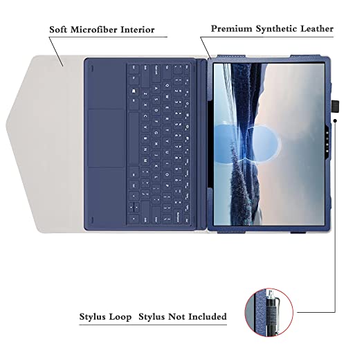 Bige For Dell Xps 13 2-In-1 9315 Case,Pu Leather Folio 2-Folding Stand Cover For Dell Xps 13 2-In-1（9315 2N1） 13.4" 2-In-1 Tablet,Dark Blue #TOP2