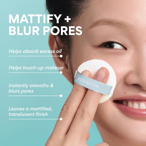Image of innisfree No Sebum Matte Mineral Powder | Korean Loose Setting Powder for Oil & Shine Control | Blurs Fine Lines & Imperfections | Lightweight, Natural Finish | Available In Jumbo & Pressed Powder