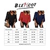 BLENCOT Womens 3/4 Bell Sleeve Fashion V Neck Lace Patchwork Blouse Casual Loose Shirt Tops Black, X-Large