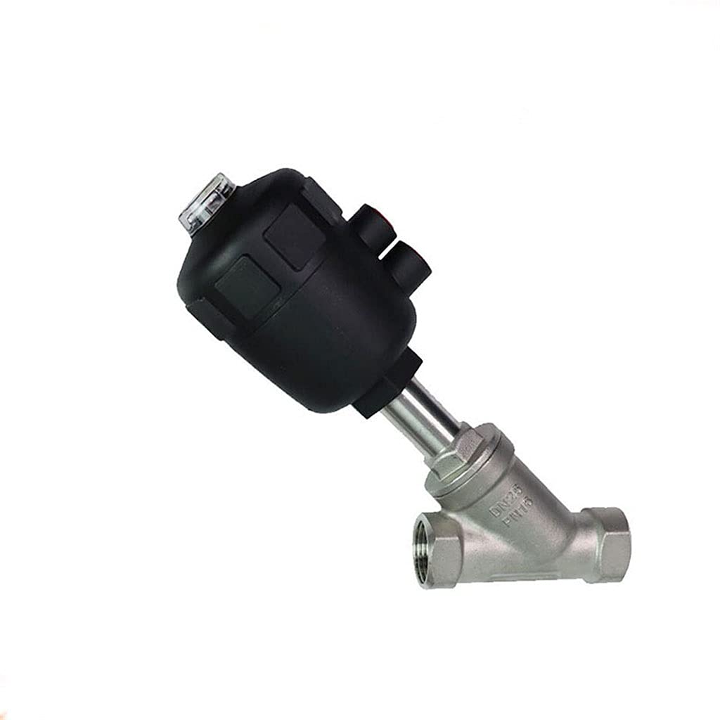 1/2" 3/4" 1" Pneumatisches Sitzventil aus Edelstahl - Eckventil mit hohem Durchfluss und PTFE-Dichtung, 1,6 MPa, normalerweise geschlossen(Double acting 1In)