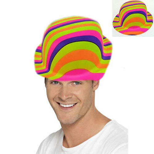Amscan Rainbow Adult Bowler Hat, 1 pieces, Multi Color