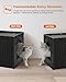 MUTTROS Rattan Cat Litter Box Enclosure - Hidden Litter Box Furniture by Handwoven Wicker with Taller Doorway & Raised Edge Mat-Cat House Cabinet for Large Cats Indoor Living Room Odor Control, Black