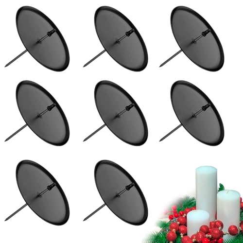 8 Stück Kerzenhalter Für Adventskranzs Kerzenhalter 6 cm Schwarz...