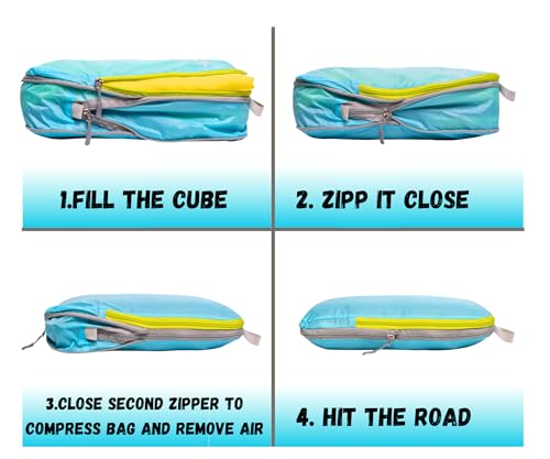 6 Set/3 Set Ultralight Compression Packing Cubes, Suitcase and Backpack Travel Organizer Bags - Image 6